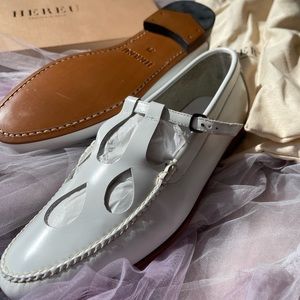 Hereu white cutout loafers, 39
